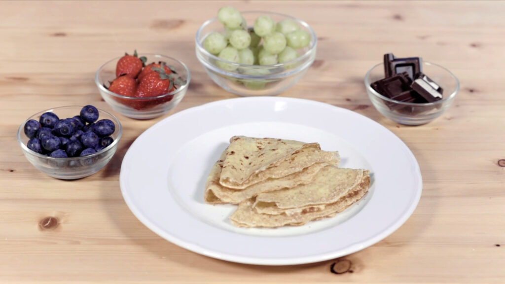 Plato de crepes de harina de avena